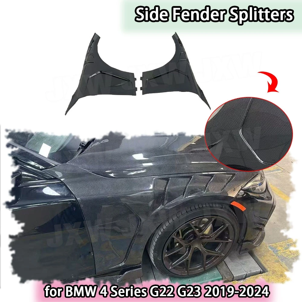 

Real Carbon Fiber for BMW 4 Series G22 G23 2019-2024 Car Front Bumper Side Fender Fin Splitters Spoiler FRP Body Kit Accessories