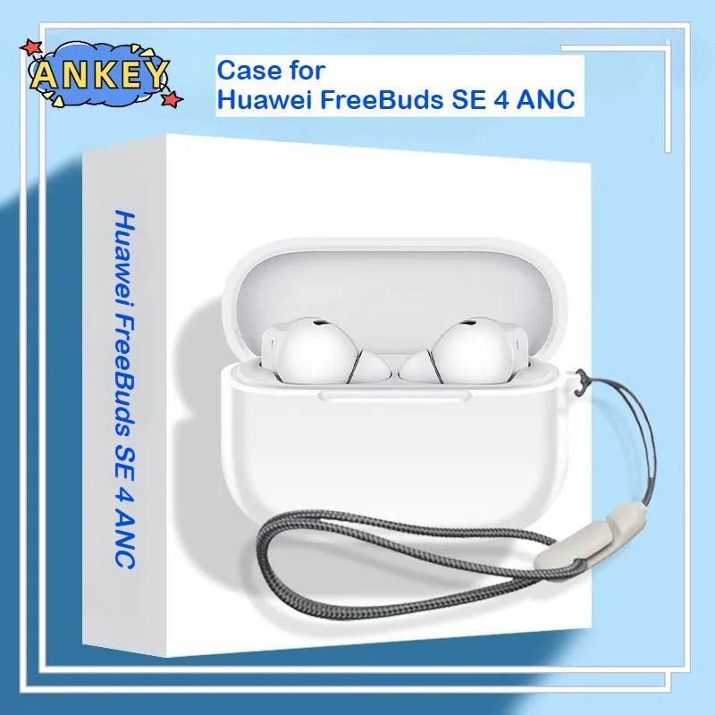 Für Huawei FreeBuds SE4 ANC Hülle Kopfhörer Premium Silikonhülle Stoßfester, zugänglicher Ladeanschluss mit Trageband