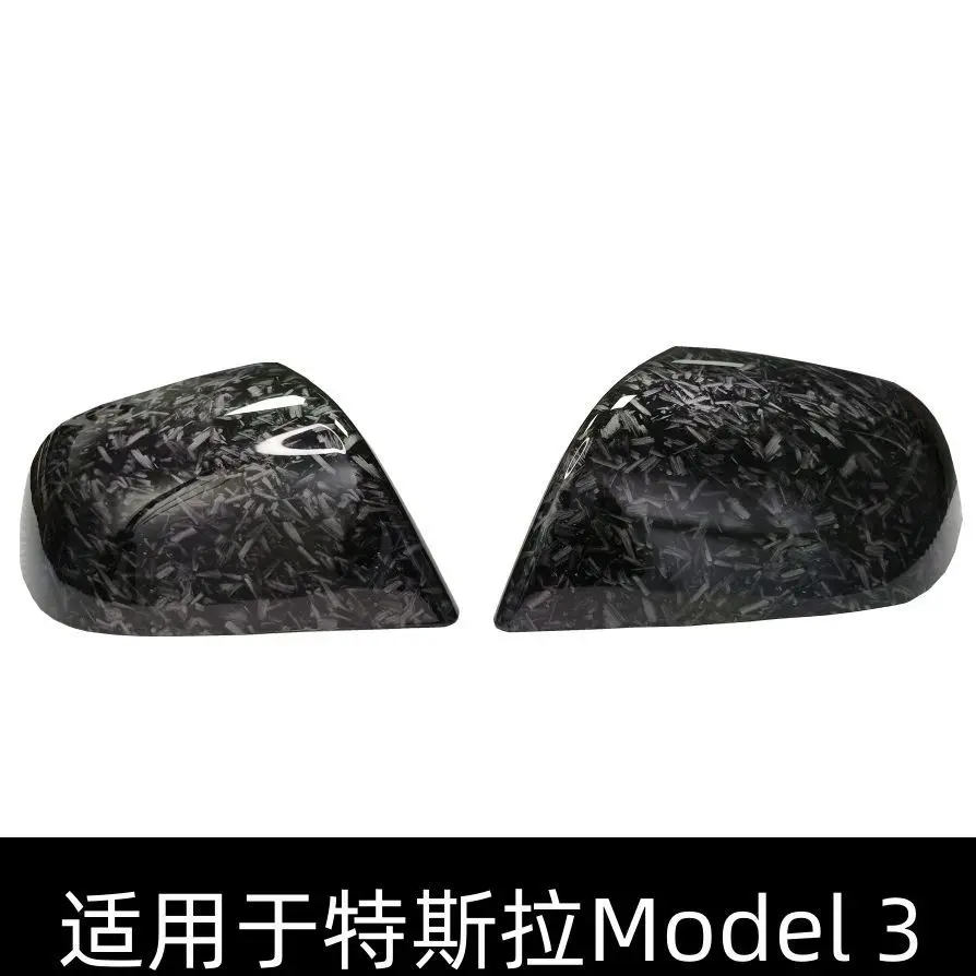 Forged Carbon Side Mirror Covers for Tesla Model 3 III door wing cap auto replace 2017 2018 2019 2020