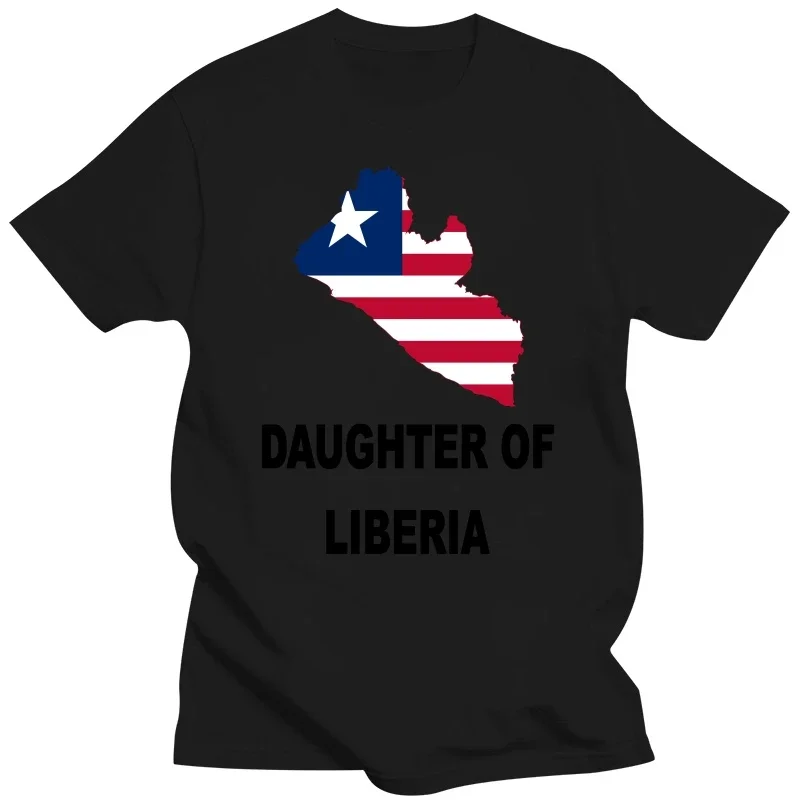 T-shirt Daughter of Liberia Liberian oversized t shirt men clothing Flag Map Ladies Fit White homme Short Sleeve harajuku funny