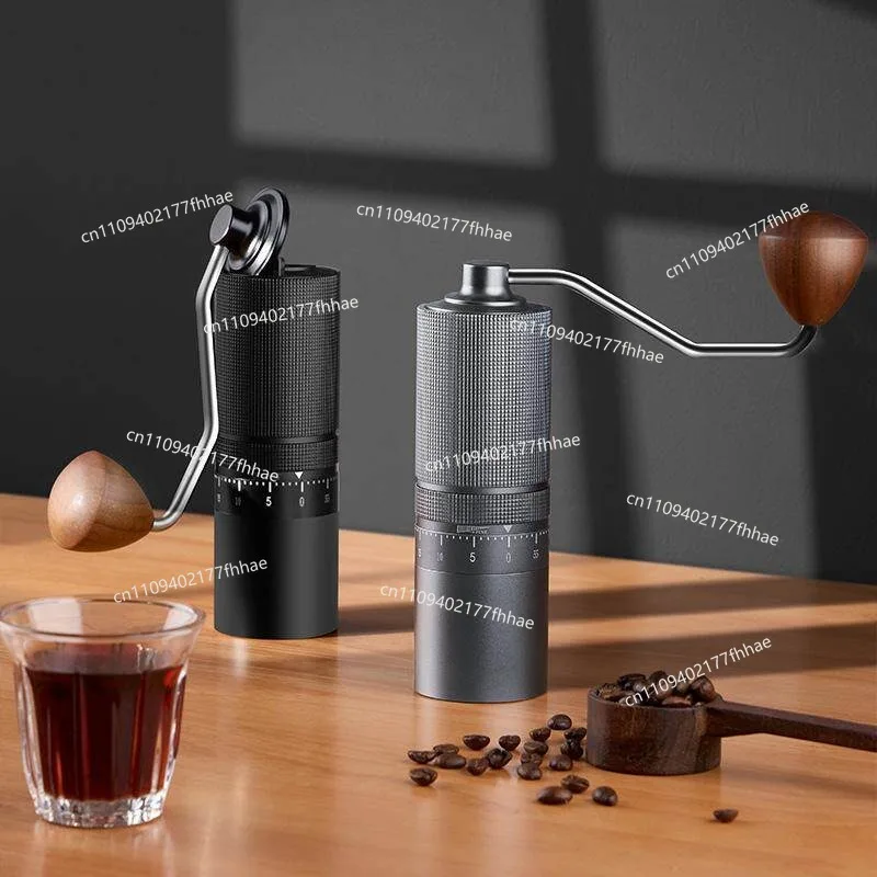 External Adjustment Hand-crank Bean Grinder, Steel Core Coffee Bean Grinder 6/7 Star Portable Outdoor Stainless Steel