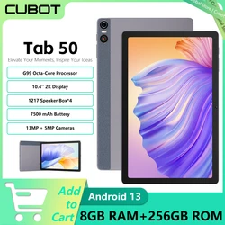 Cubot TAB 50 Tablet Android 13 Helio G99 Octa-core 8GB RAM 256GB ROM 10.4