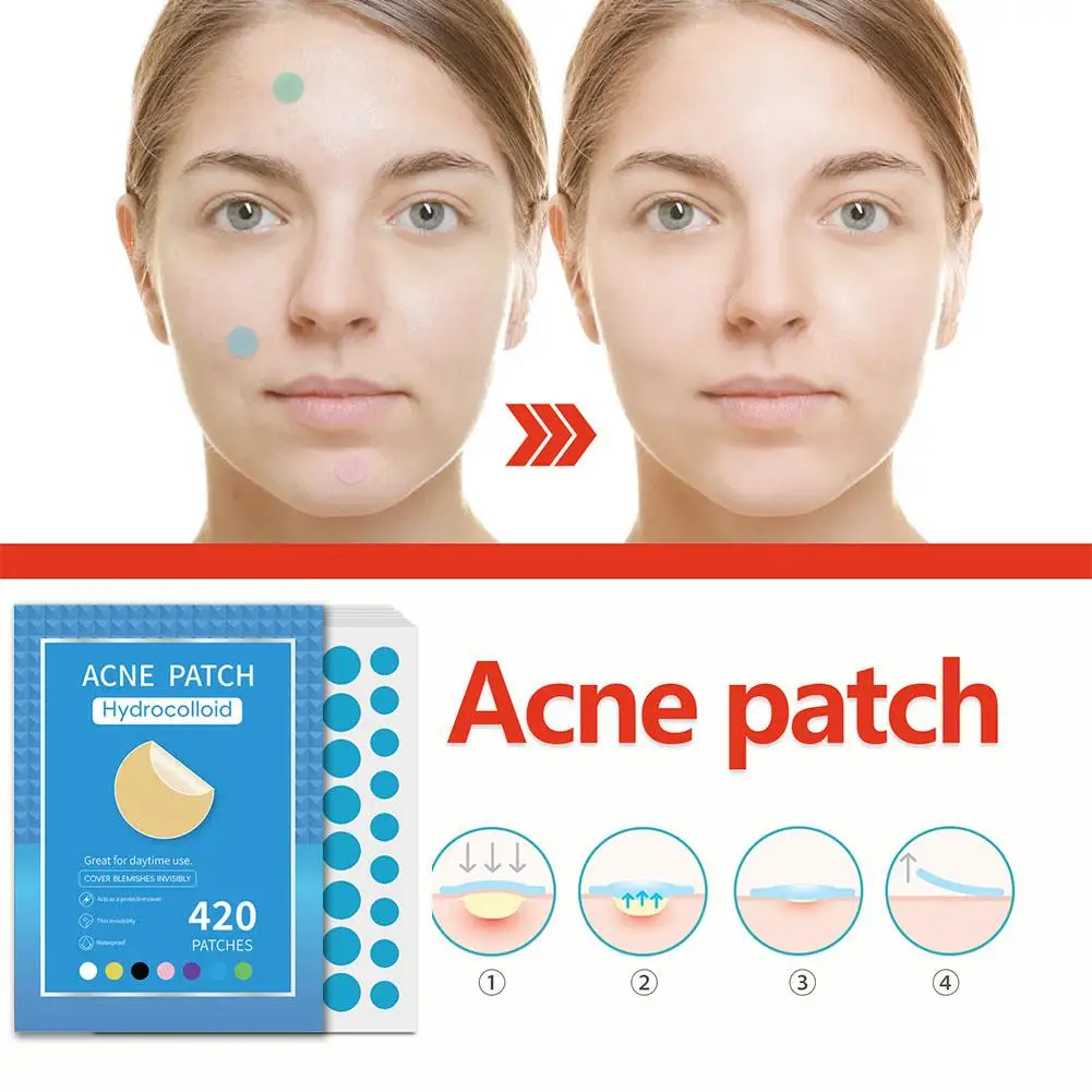 Acne Patch Color Round Acne Patch Lightening Acne Spots Cover Print Blemishes Patch Skin Skin Repair Acne Care Acne C1Q9