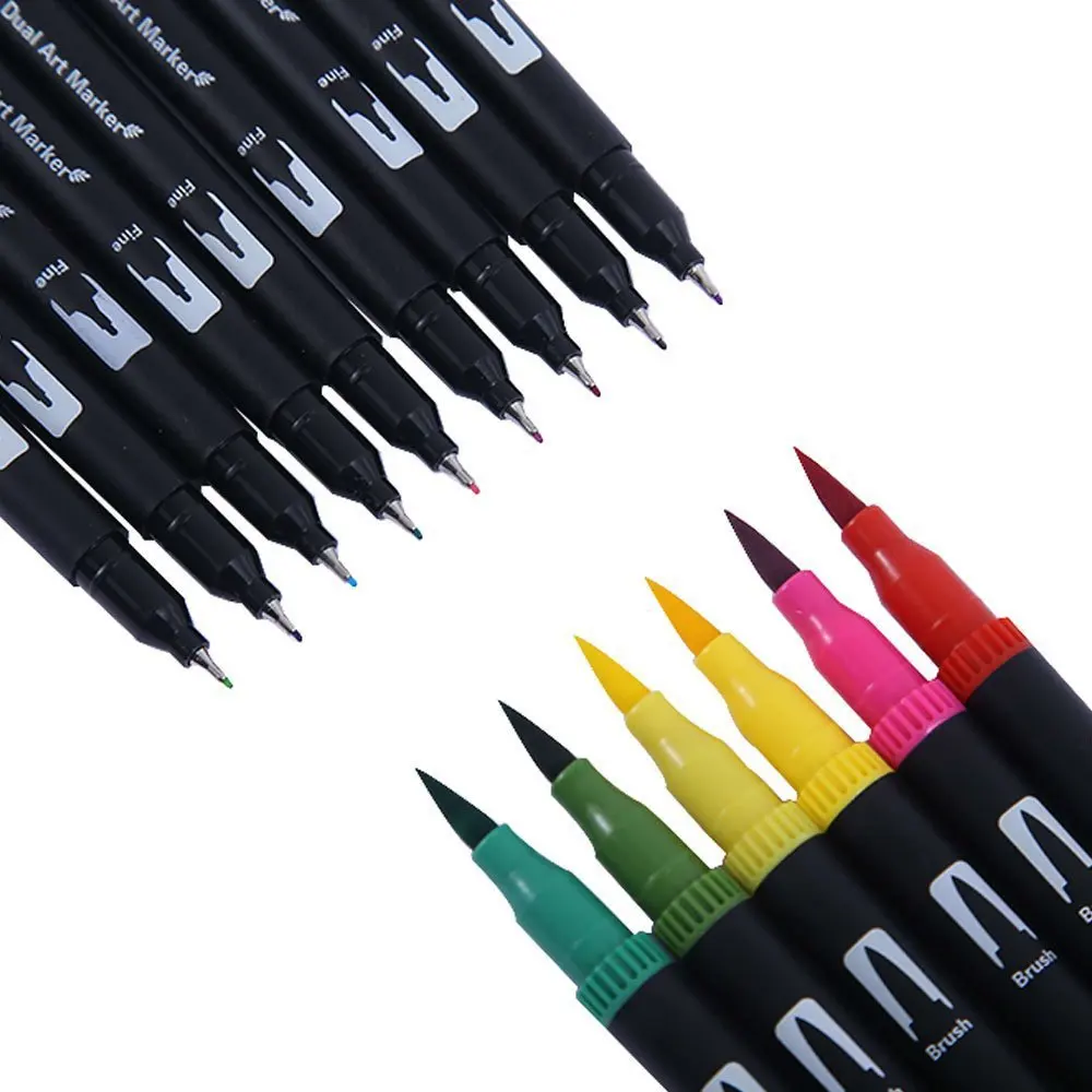 120 Colors Felt Tip Drawing Watercolor Art Markers Pen Dual Brush Fineliner Colouring Pen Set for Art Calligraphy Painting