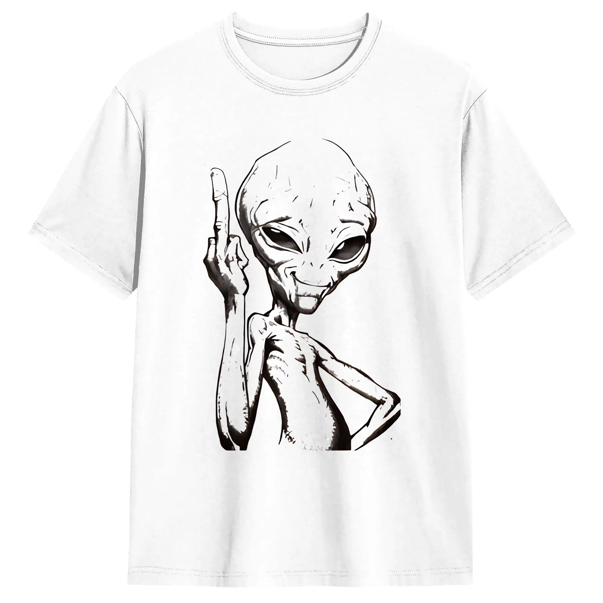 Men T-Shirt UFO We Come In Space Alien Funny Pure Cotton Tee Shirt Short Sleeve  T Shirt O Neck Tops Unique