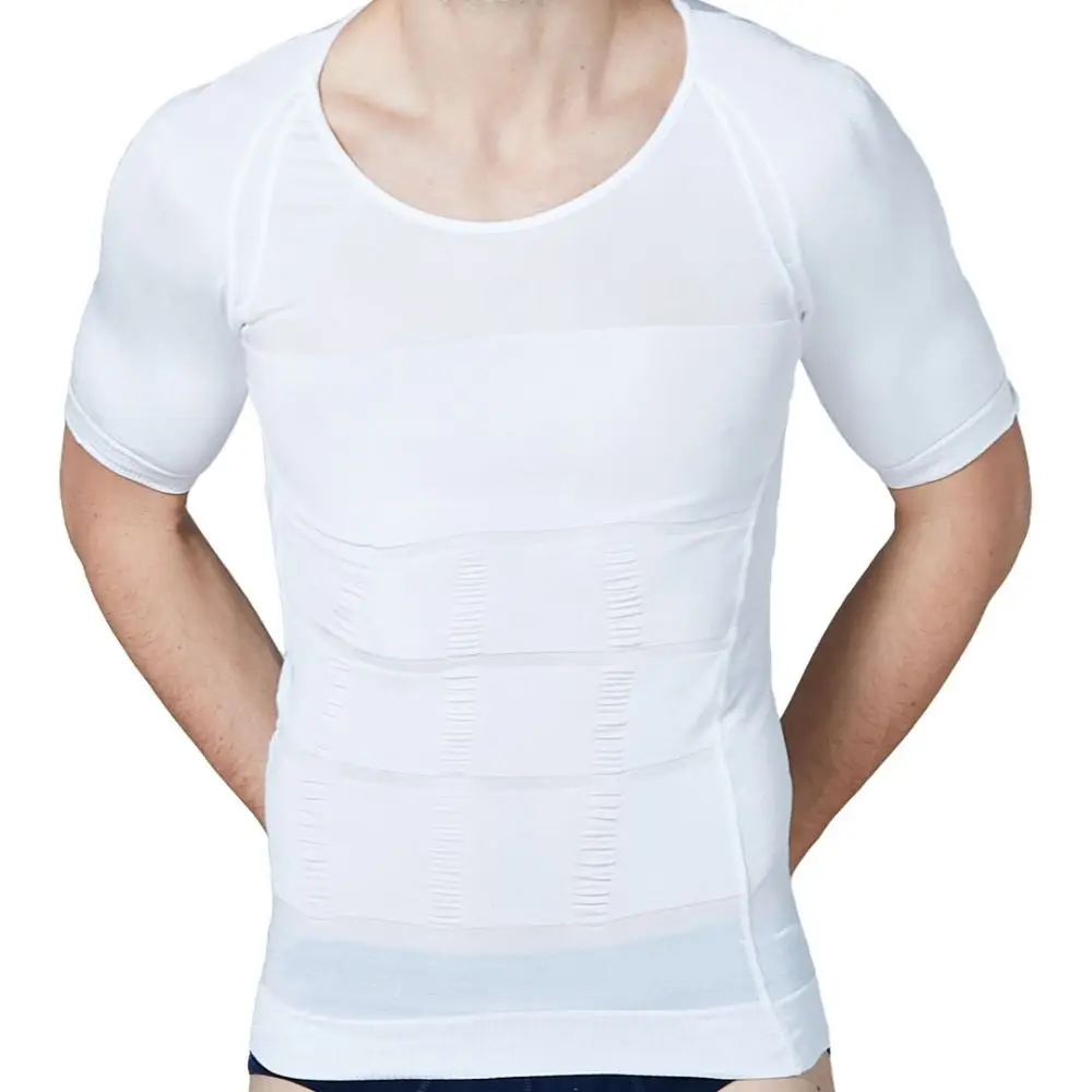 

Solid Color Belly Contracting Body Shaper Men Thin Lingerie Men's Underwear Tummy Control Undershirts Waist Trainer Top M