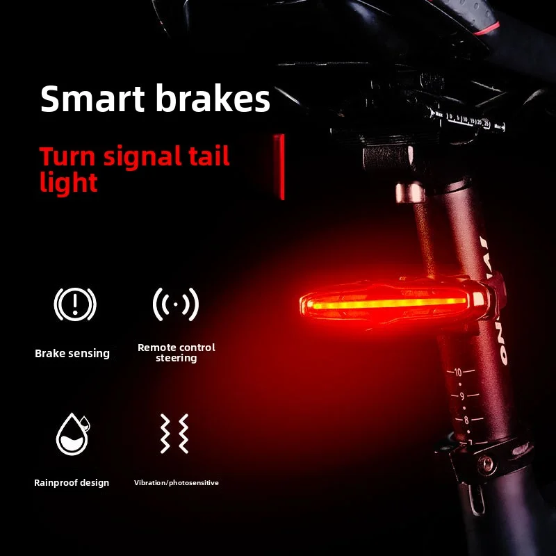 

Smart Brake Bicycle Tail Light MTB Road LED Night Riding Seatpost Bike Rear Light Waterproof USB Charging Cycling Taillight