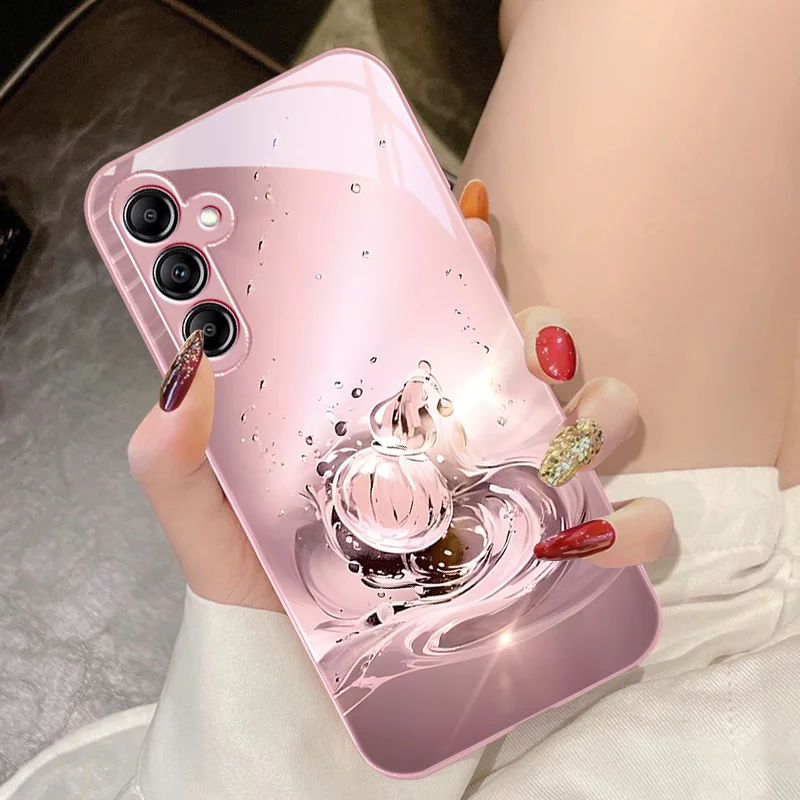 Waterdrop Gourd For Samsung Galaxy A14 4G 20 30 52 20S 21S 22 A32 33 34 42 50 51 53 54 70 71 72 73 5G Glass Phone Case