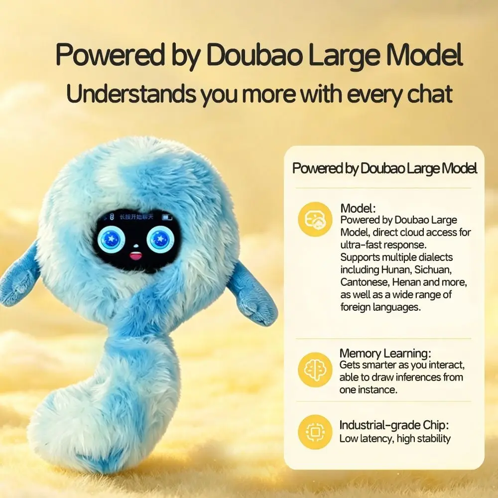 Interactive AI Companion Educational Soft Interactive Stuffed Animal Comfortable Fabric Multi-Functional Emotional Companion