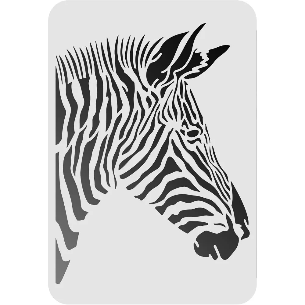 Zebra Drawing Painting Stencils Templates 11.6x8.3inch Zebra Pattern Plastic Stencils Decoration Rectangle Reusable Stencils