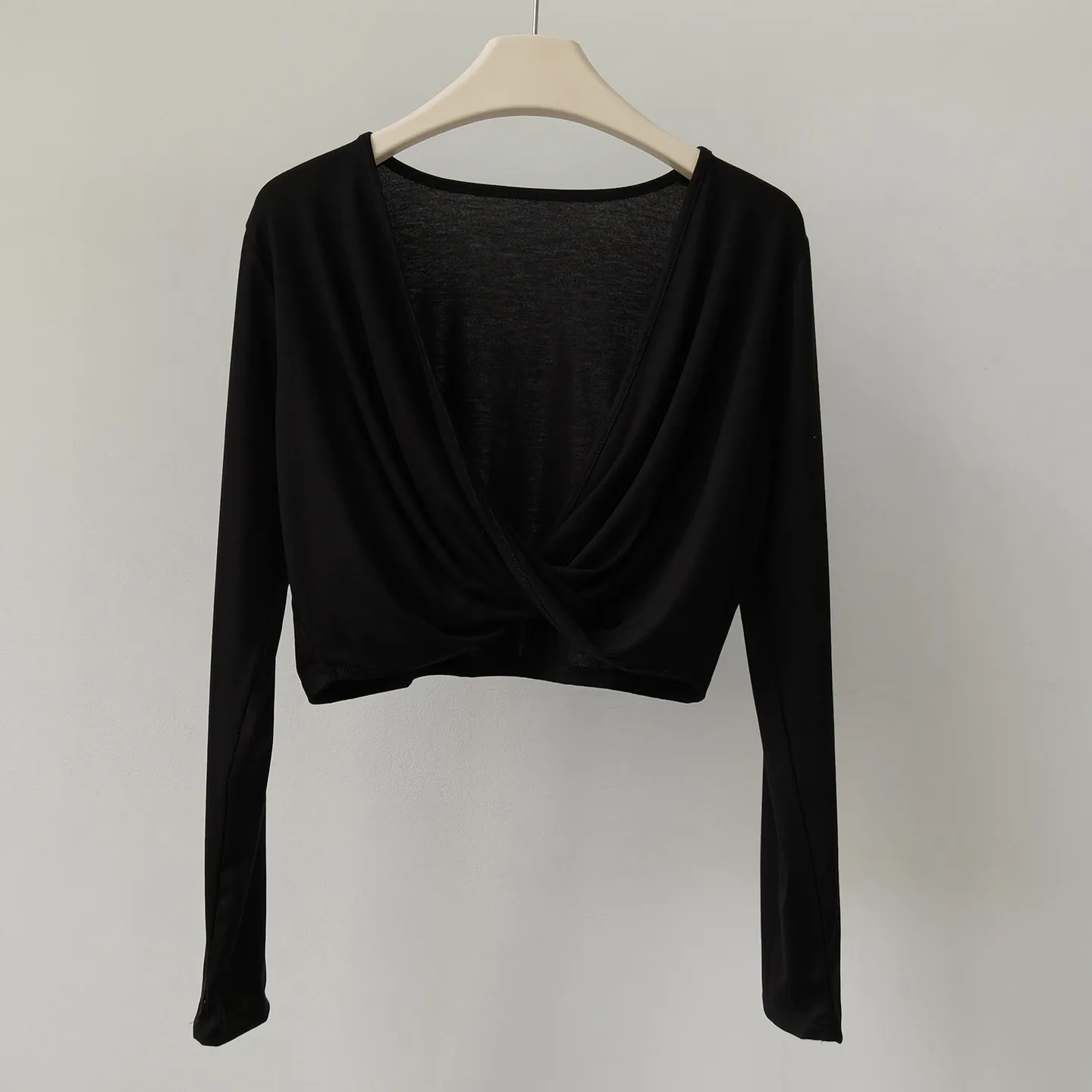 Hochwertige Damen-Langarm-Yoga-Bluse, locker geschnittenes Sportoberteil für Pilates-Training, Fitnessstudio und Freizeit – Detail 5