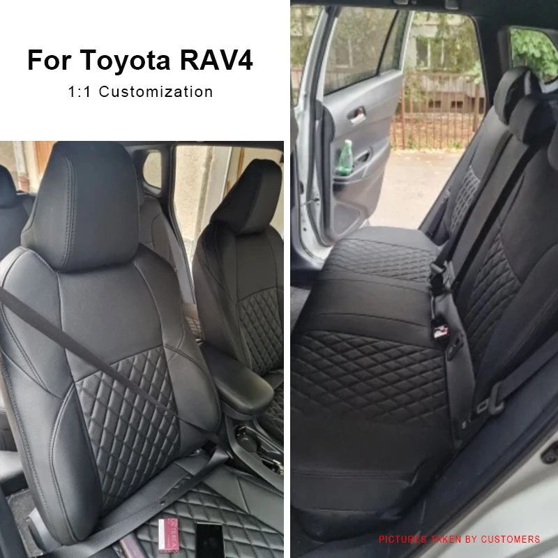 For Toyota Rav4 2019 2020 2021 2022 2023 2024 2025 LE XLE Premium Limited Diamond Faux Leather Custom Fit Car Seat Cover 5 Seats