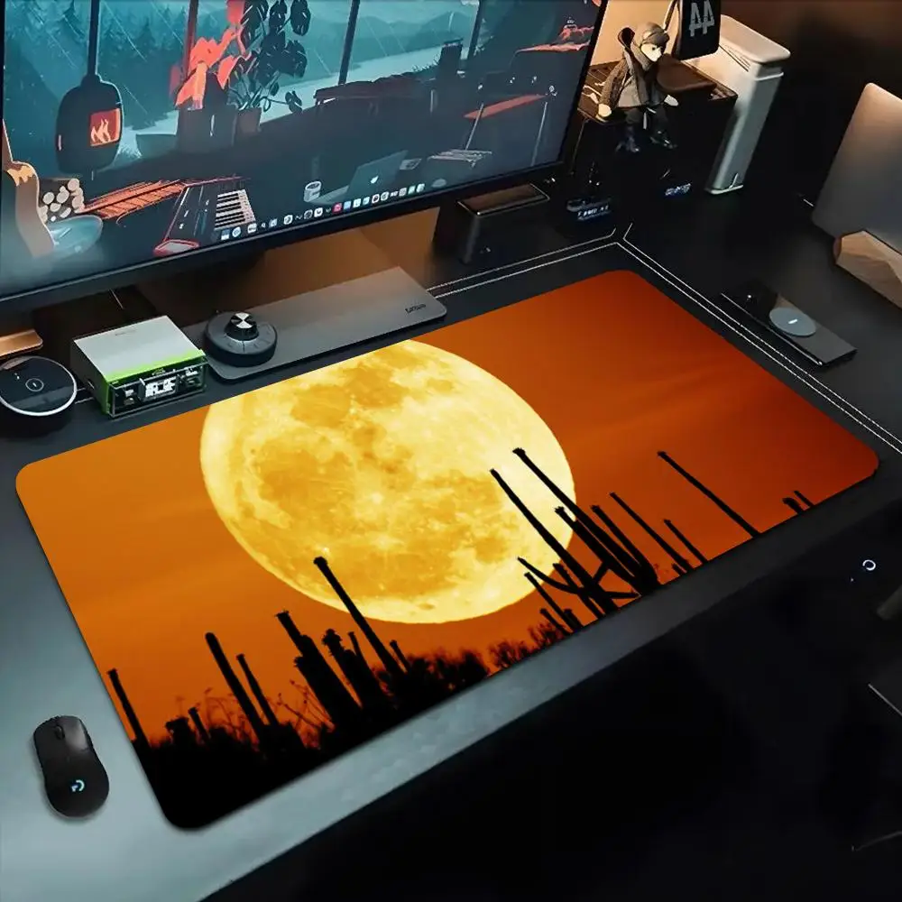 

Riverside full moon table Mouse Pad 500X1000 mm Large Gaming Mousepad Gamer XL Rubber Otaku Keyboard Pad Laptop Desk Mat