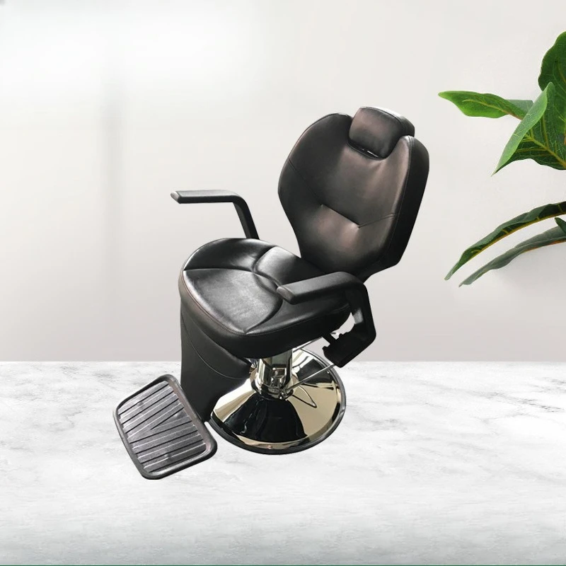 Light luxury barber chair can be retracted Men's hair salon chair with footrest swivel adjustable lifting chair