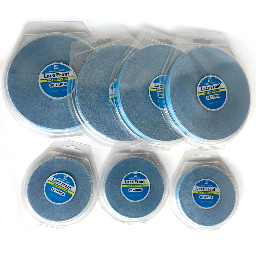 36Yards Hair System Tape Double Side Walker Tape 0.8CM Blue Lace Front Wig Tape For Toupee Sweatproof Ultra Hold Wig Tape 2.54CM
