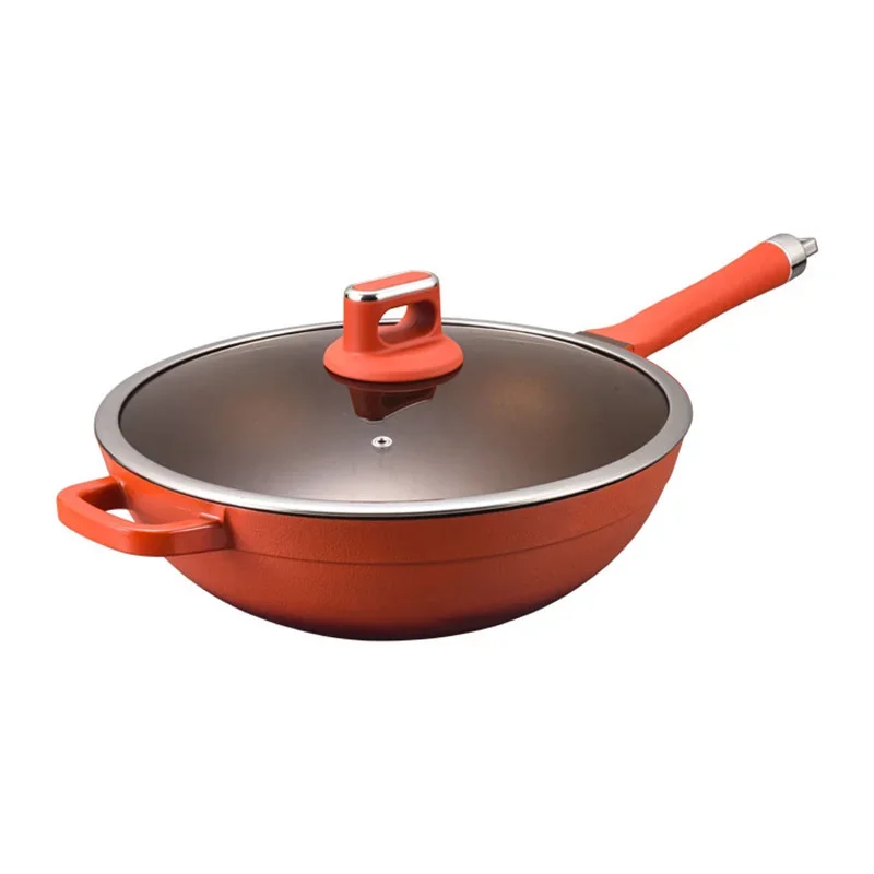 

Titanium Frying Pan Wear-resistant Non-stick Pan Medical Grade Material Cookware for Kitchen Die-casting One Piece Wok Cauldron