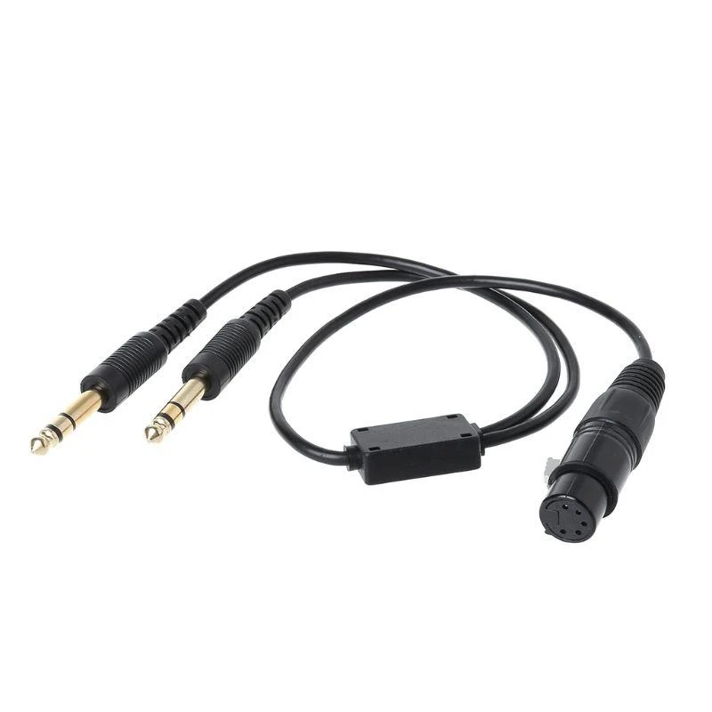 R53C Für Bus XLR auf Dual Plug 5 Pin Adapterkabel Luftfahrt-Kopfhörerkabel-Set – Detail 1