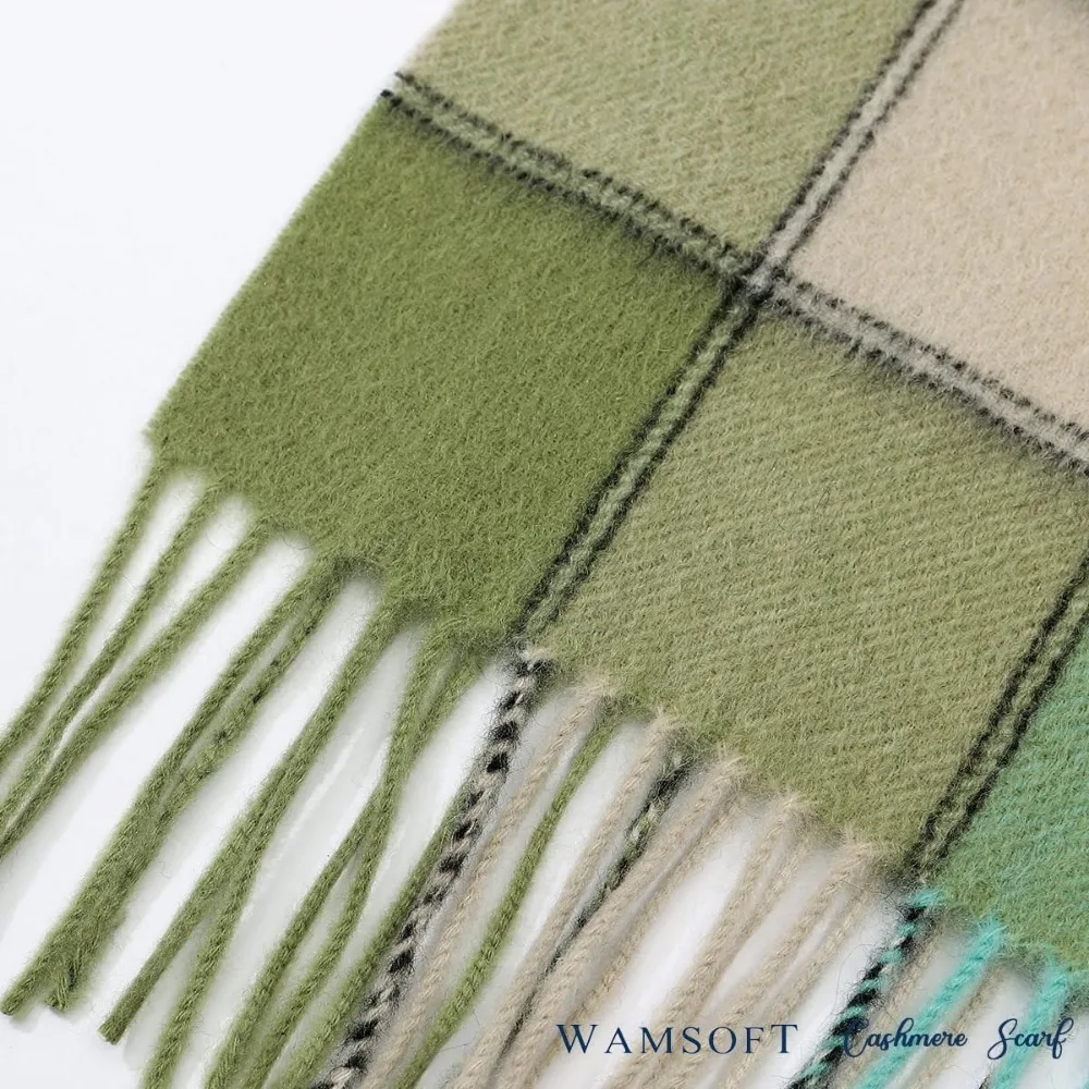 Dicke, karierte und solide Winterschals aus Kaschmir für Damen und Herren |   Leichte Wraps, ideal für kaltes Wetter und Reisen