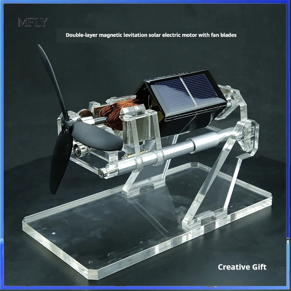 Double Blade Magnetic Levitation Solar Motor Magnetic Levitation Solar Motor Dual Shaft Design DIY Creative Gift