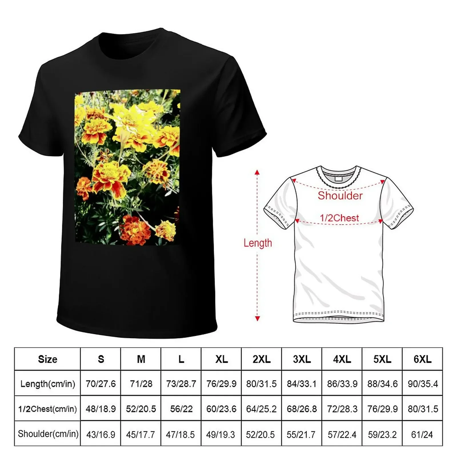 Marigold T-shirt funnys blanks Men's clothing