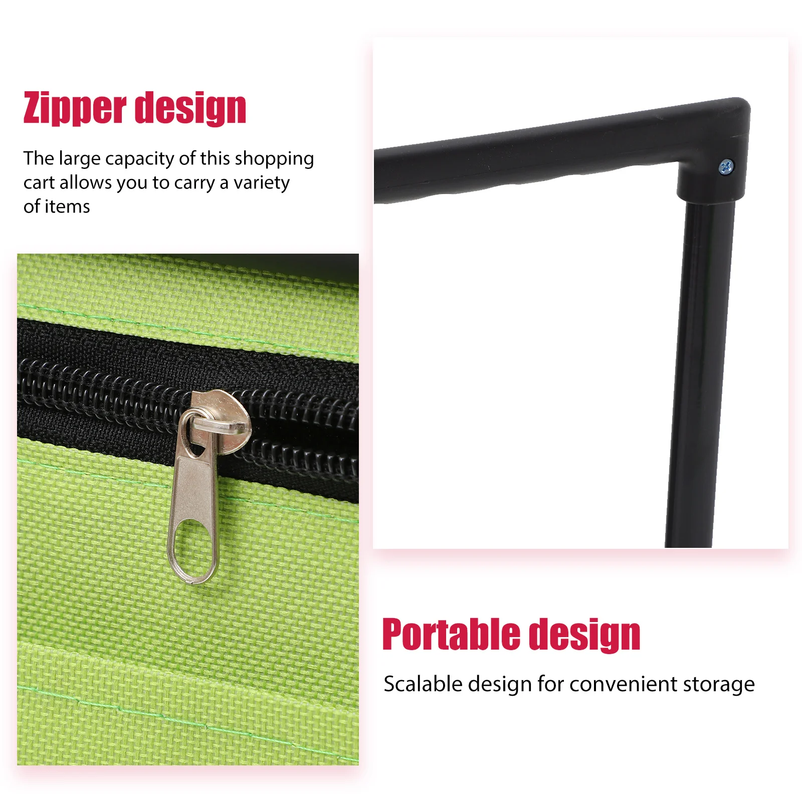 

Shopping Cart Small Trolley Lightweight Portable Foldable Large Capacity Tote Bag on Wheels Rolling Shopping Cart for Groceries