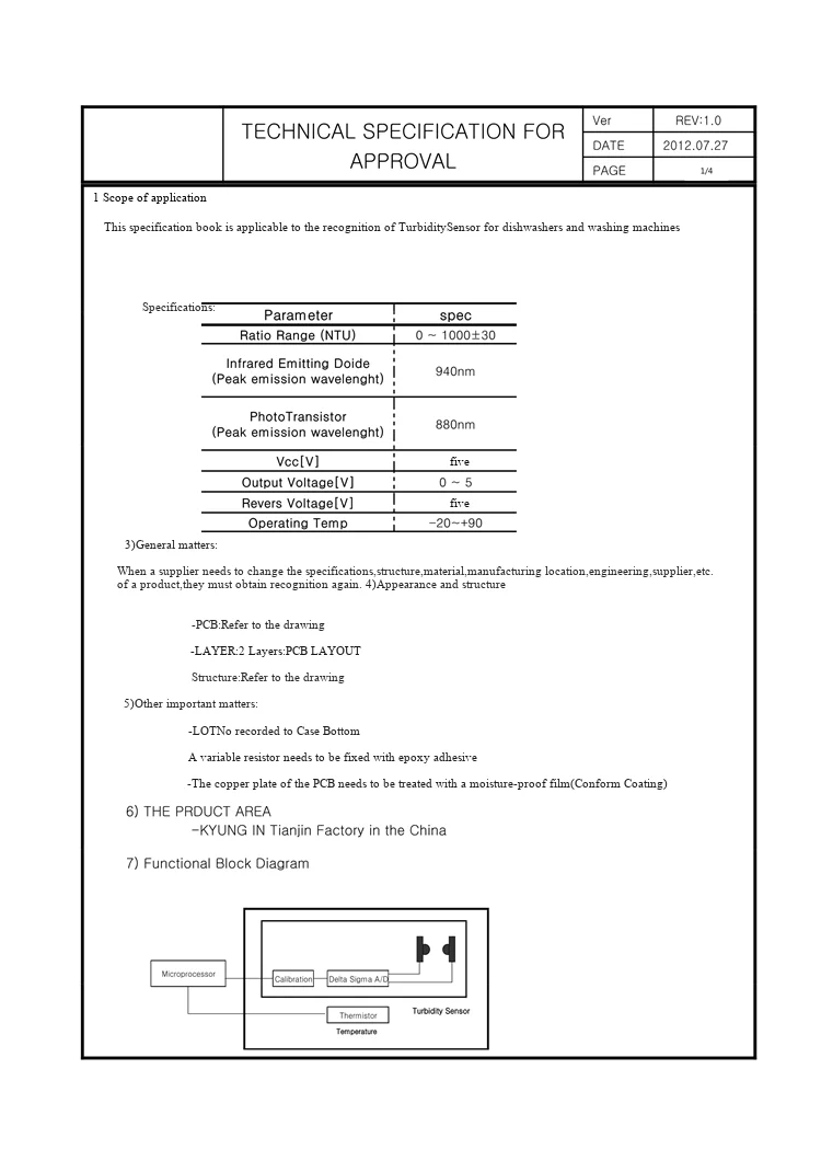 Trübungssensormodul, Wassertrübung, Abwasserqualitäts-Detektionsmodul, Flüssigkeitstrübungsmessmodul – Detail 7