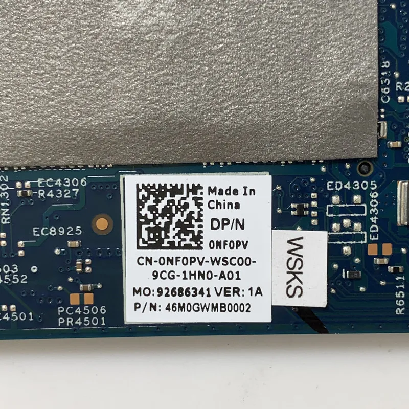 

Для DELL 5390 CN-0NF0PV 0NF0PV NF0PV с процессором SRFFX I5-8265U N17S-G2-A1, материнская плата для ноутбука 18769-1, 100% полное тестирование, работает хорошо