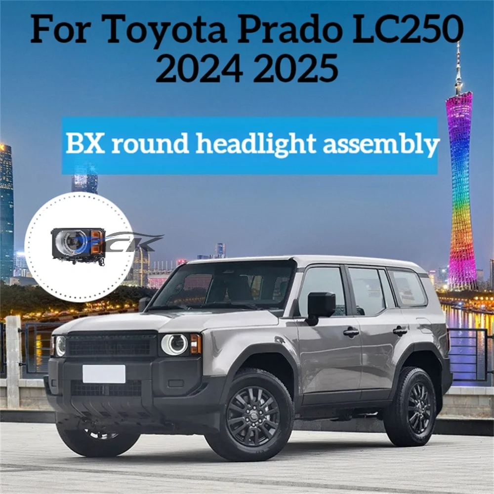 

For 2024 2025 Prado LC250 LED Turn Signal Light Round Headlights Assembly DRL Daytime Running Lights