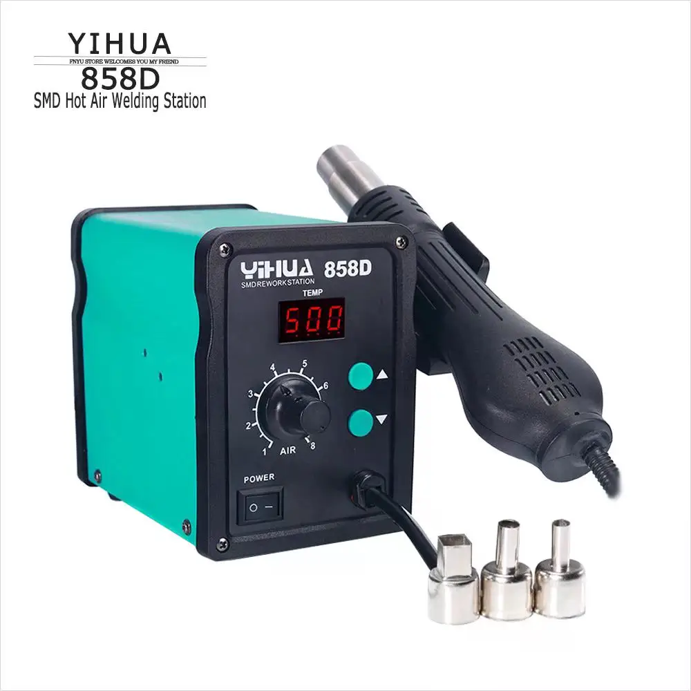 

YIHUA 858D Hot Air Station 700W Hairdryer LED Digital Display for Phone BGA Rework Heat Gun SMD SMT Welding Solder Repair Tool