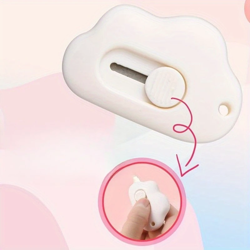 لطيف القط باو سحابة سكّين متعدّد الاستخدامات جيب صغير الحجم الحرفية التفاف صندوق ظرف ورقي القاطع رسالة فتاحة طالب الفن لوازم #6