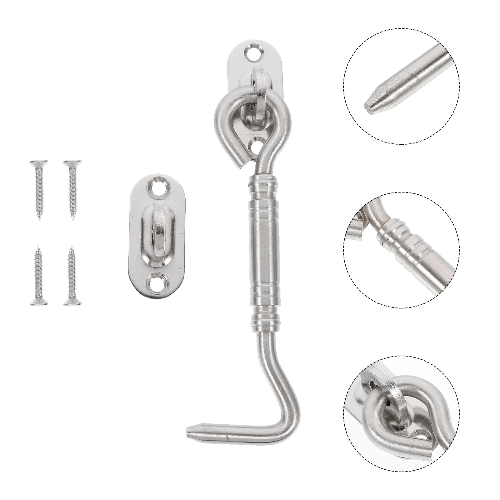 Stainless Steel Door Latch Lock Magnetic Partition Hook Gate Entry Sliding Barn Durable Anti Corrosion Easy Install Garage