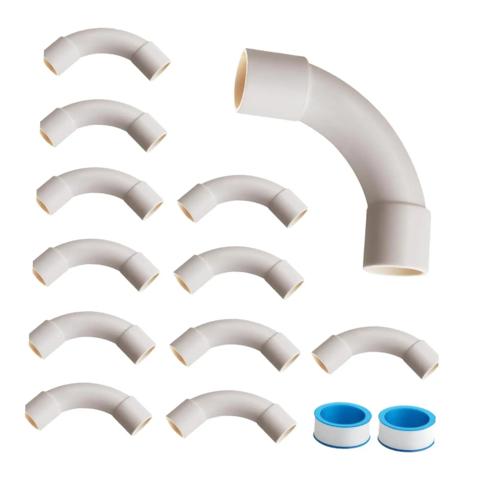 Compact Multi Functional Elbow Conduit Fittings Set PVC Tube Connectors with Leakproof Tape for Industrial Electrical Work