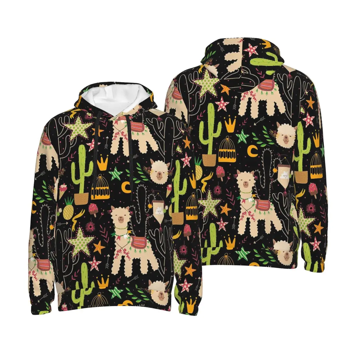 لطيف الصبار الألبكة نمط هوديي Harajuku البلوز الخريف الشتاء الرجال النساء البلوز طويلة الأكمام قمم