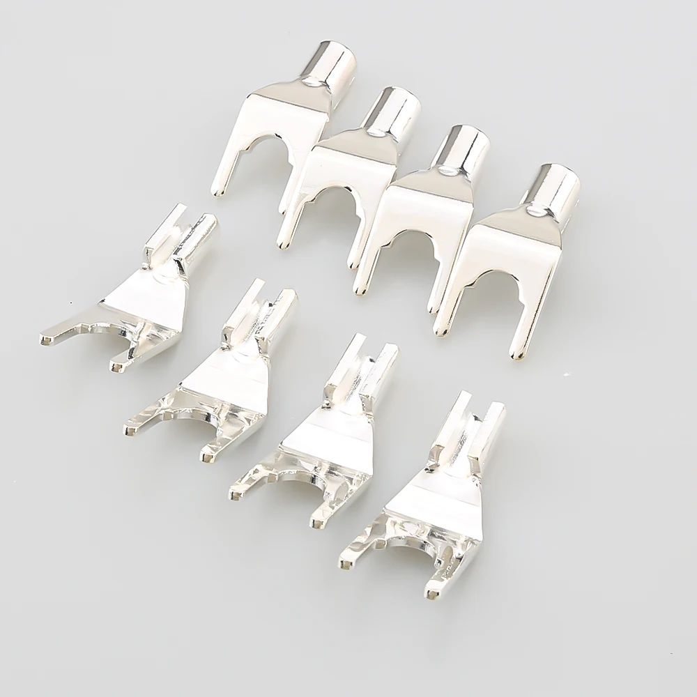 Audiocrast 8 قطعة مرحبا نهاية الفضة التوصيل الفضة مطلي بأسمائها الحقيقية التوصيل كابل مكبر الصوت سلك موصل HiFi الفضة مطلي بأسمائها الحقيقية