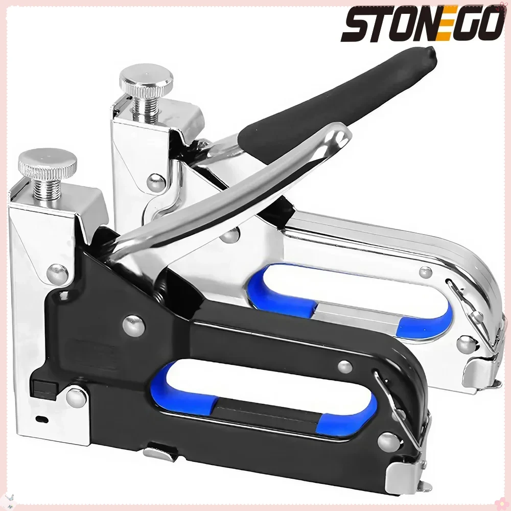 STONEGO 3-in-1 Heavy Duty Nail Gun Stapler for DIY Home Decoration and Furniture Manual Tool Set