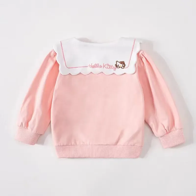 Hello Kitty Baby Girls Jacket Coats 2024 Spring Autumn Kids Turn-down Collar Long Sleeve Clothing fashion Kids Outerwear Costume