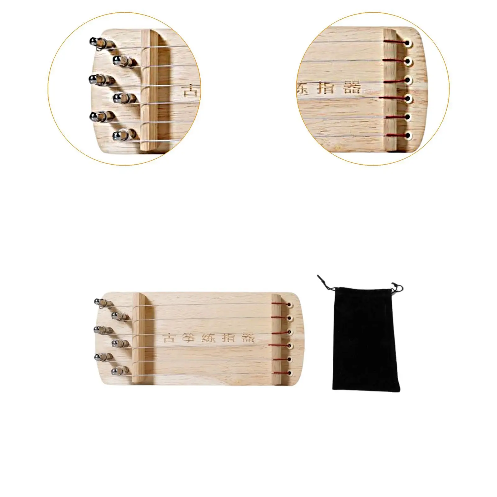 Wooden Guzheng Finger Trainer Compact Exercise Tool for Quiet Home Practice and Durability