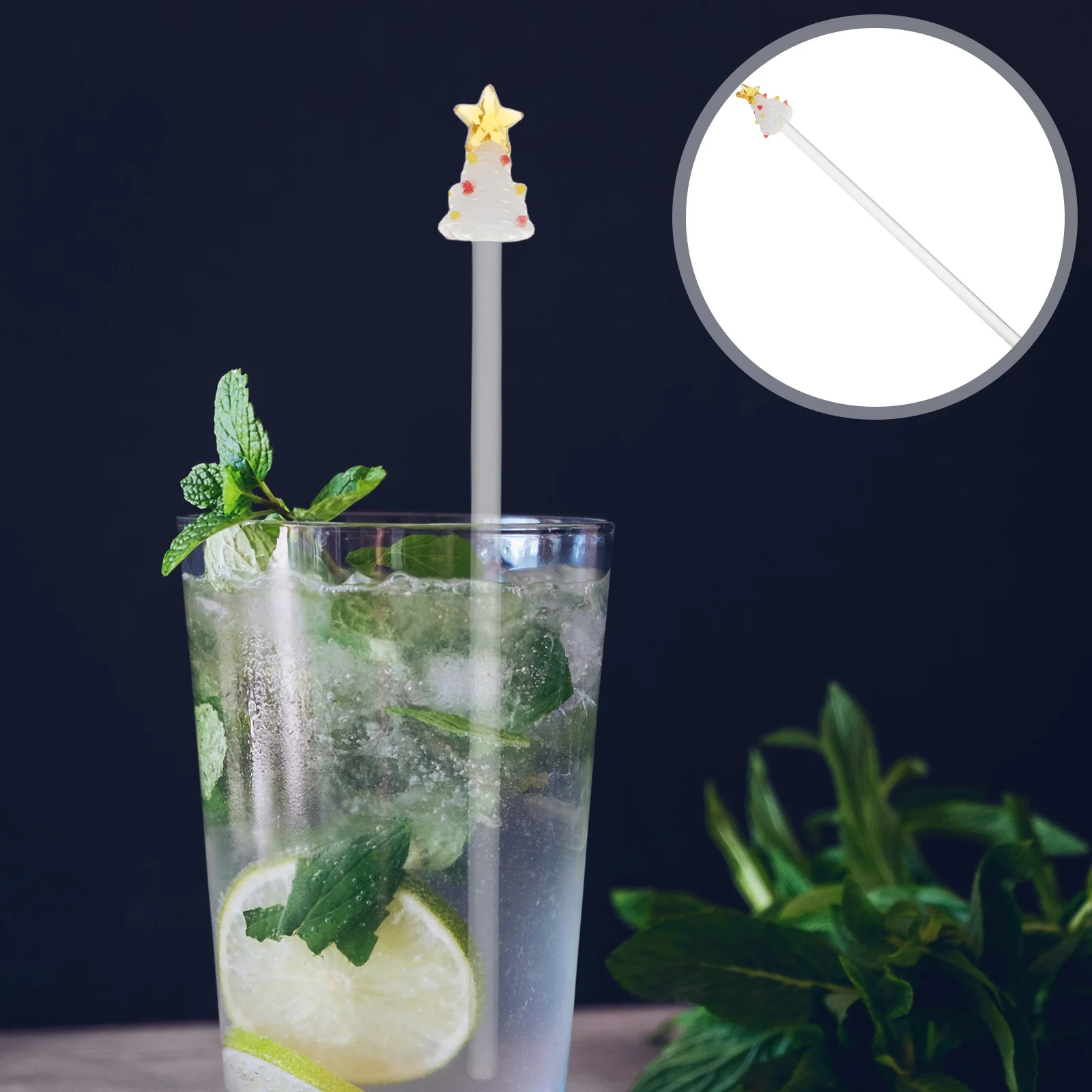 

Christmas Tree Glass Cocktail Stir Stick Long Handle Drink Mixer Coffee Stirrer Swizzle Stick Holiday Bar Party