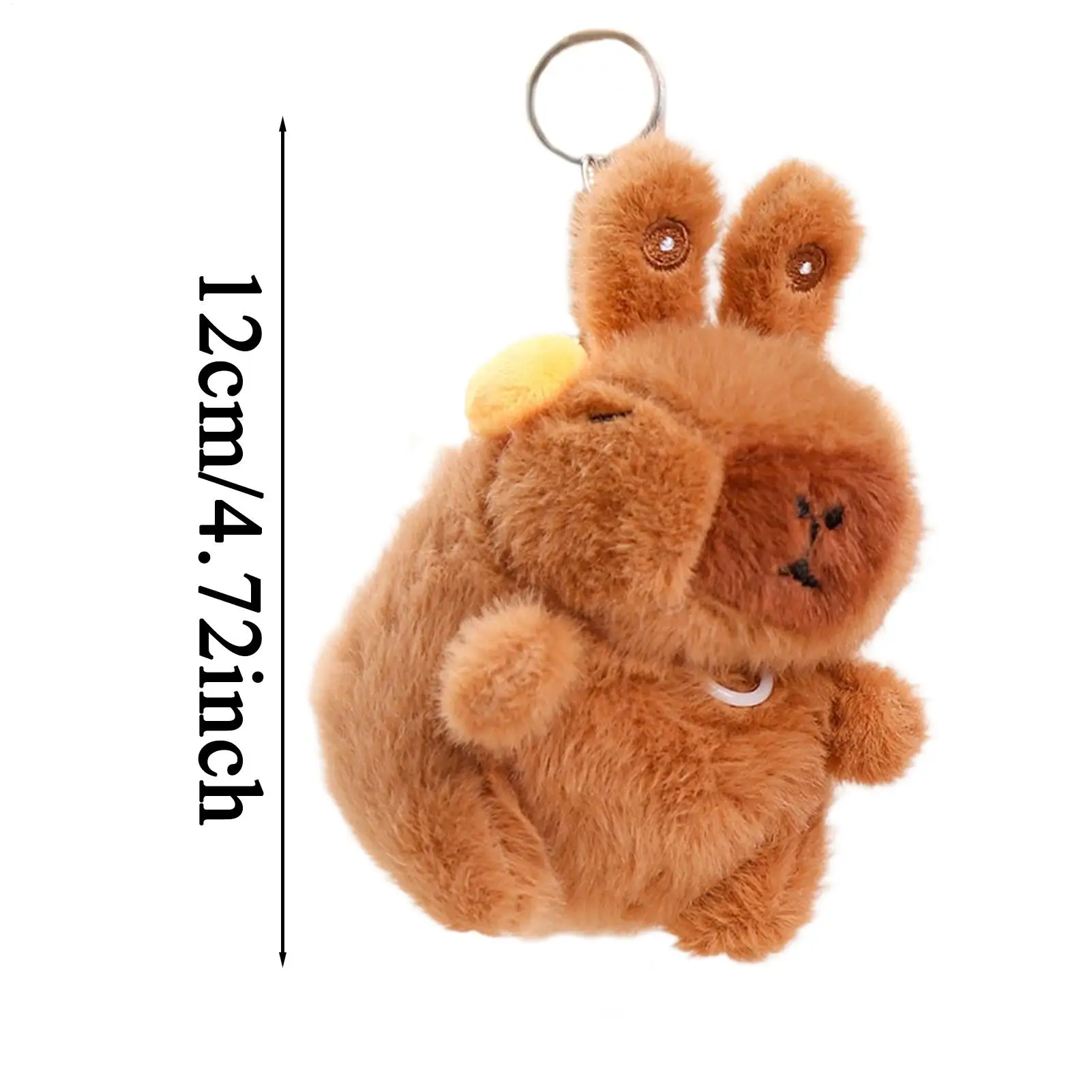 カピバラぬいぐるみ ソフトプラッシュバッグチャーム 詰め物入りバックパックキーホルダーペンダント 大人、男の子、女の子向け バックパック、荷物、財布用