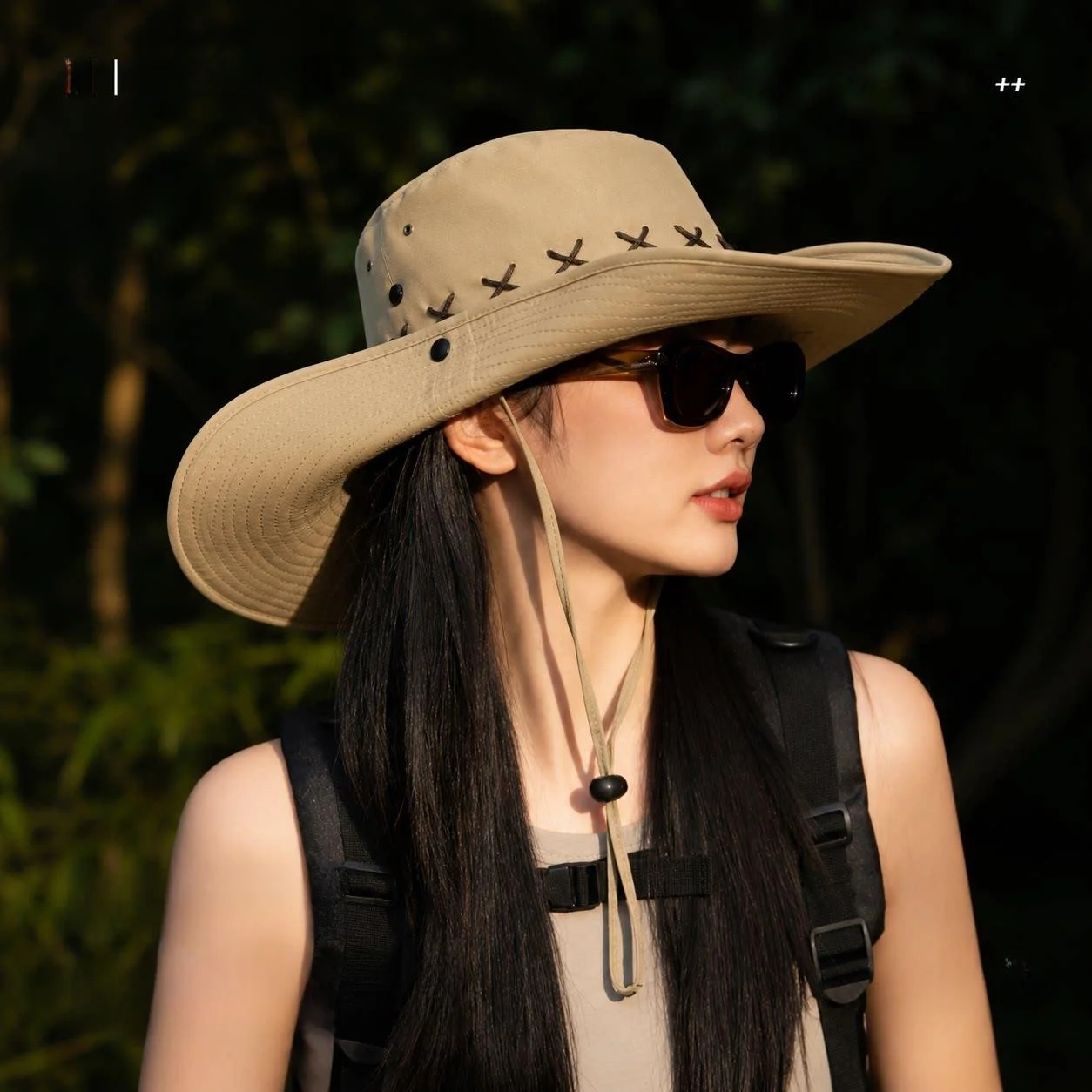 Western Cowboy Hat Large Brim Fishing Travel Women's Face Slimming Fisherman's Cap Mountain Climbing Hat Spring Autumn Winter