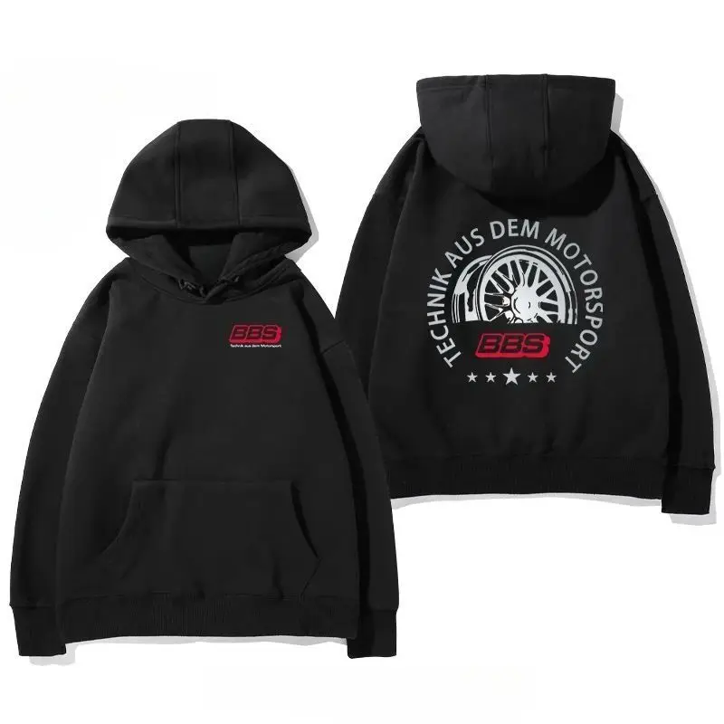 Hoodie Men Women Hoodies 100% Cotton Printed Hoodie Sweatshirt Men Clothing Streetwear Harajuku BBS Modified Car Hub Size S-4XL