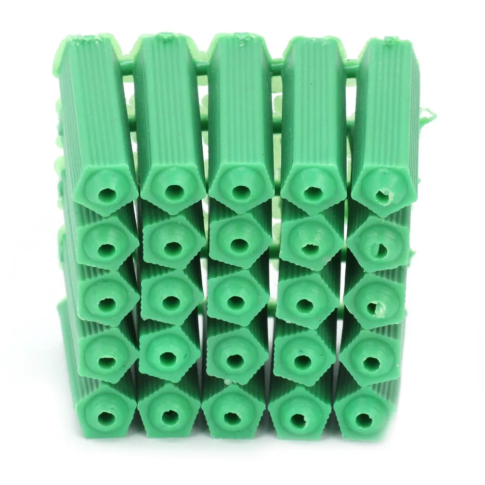 100pcs Durable Multi-Pack Drywall Plugs Green 1/4
