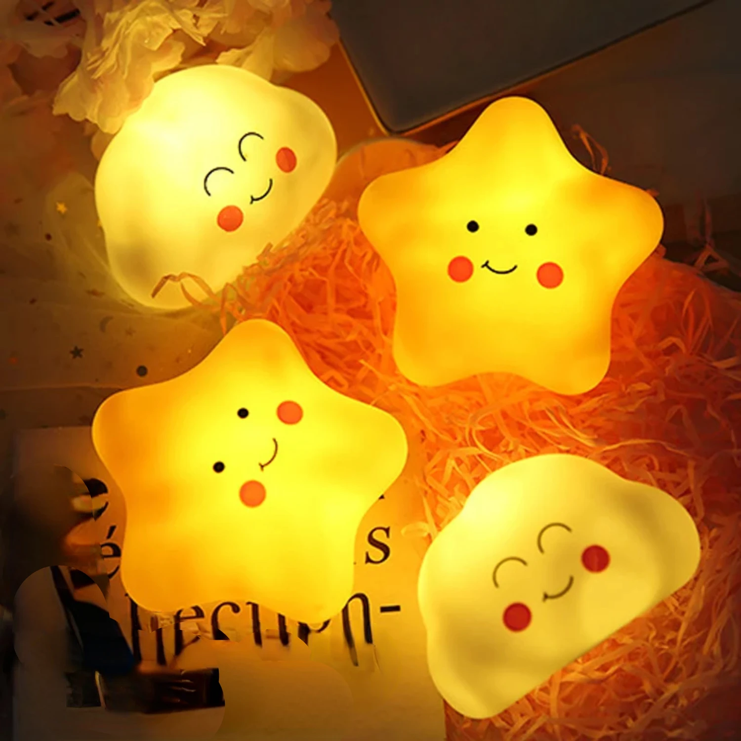 New High Quality Cute Creative LED Night Light for Children Bedroom Decoration - Christmas Year Gift Star Cloud