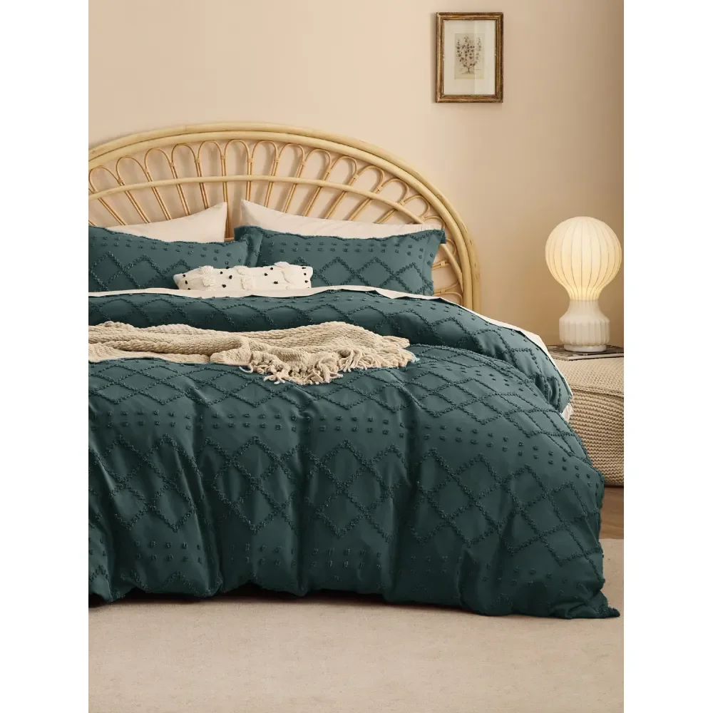 

Valentines Day Duvet Cover Set, Boho Bedding Set For All Seasons, Embroidery Shabby Chic Home Bedding Duvet Cover With Pillowca