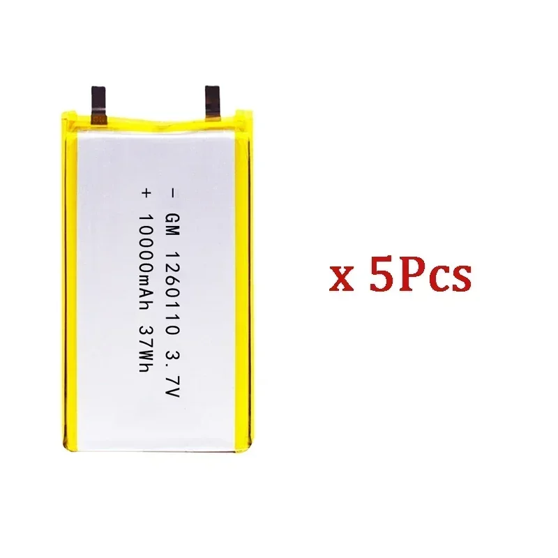 1-10 STKS 10000 mAh Lithium Polymeer Batterij 1260110 3.7 V Oplaadbare Batterij voor Speelgoed Power Bank GPS Laptop Camping Verlichting Diy NIEUWE