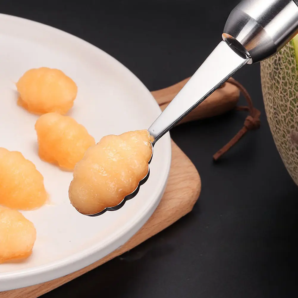 1Pcs Stainless Steel Fruit Scoop Ball Tool Fine Grinding Rounded Edges Comfortable Handle Kitchen Gadget for Home Restaurant