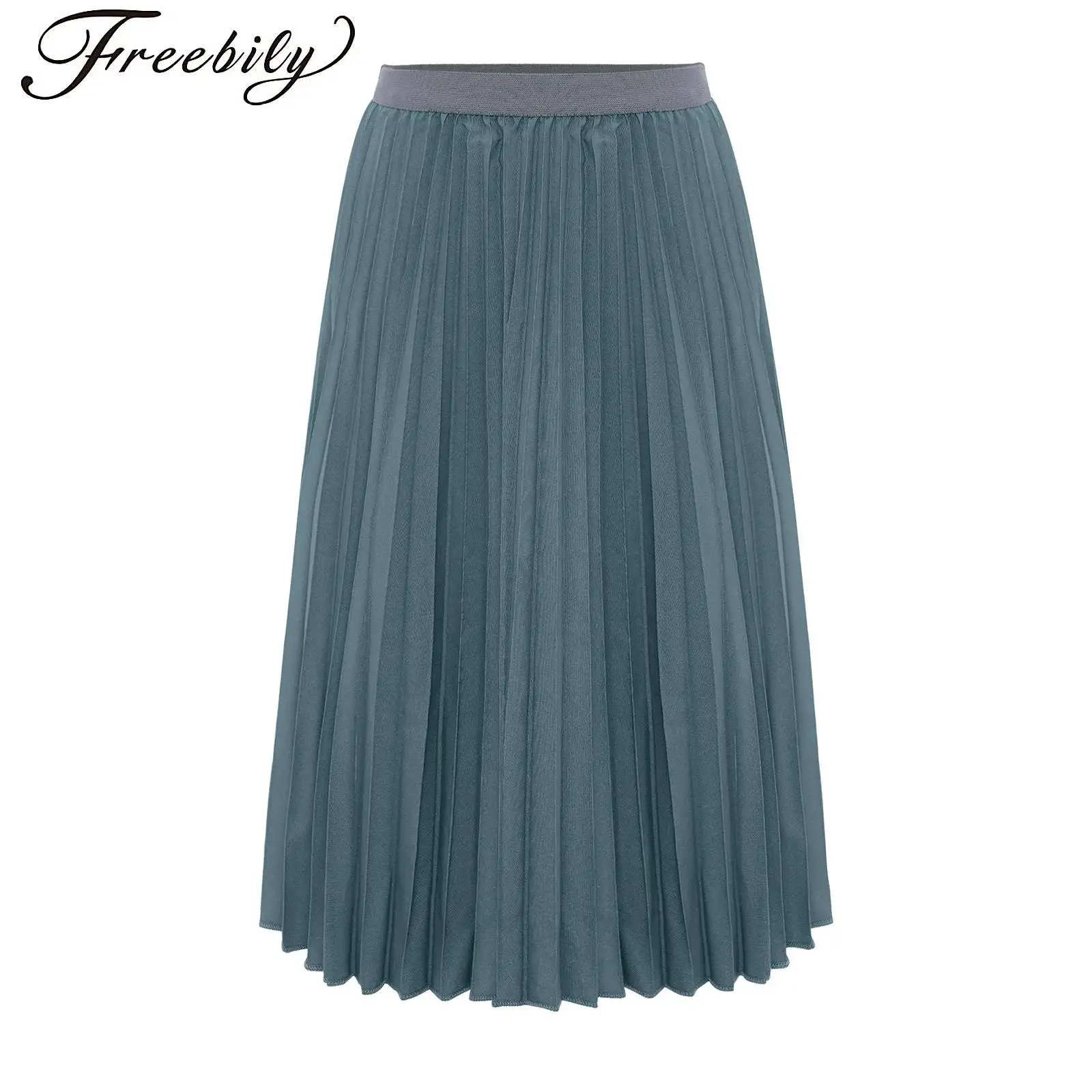 

Kids Girls Solid Color Pleated Skirt High Waist Elastic Waistband Skirts with Lining for Birthday Party Holiday Photography Wea