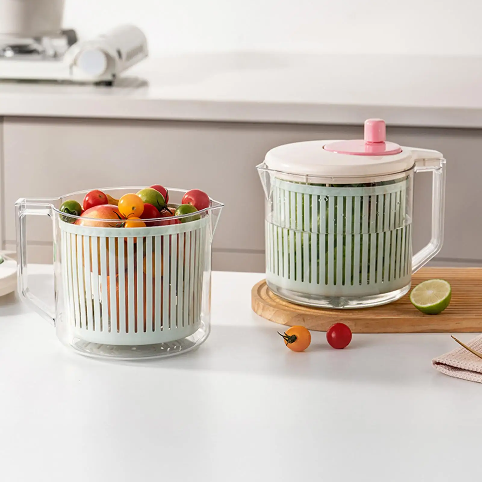 

Ручная центрифуга для мытья фруктов и овощей, миска для мытья салата, кухонный инструмент для дома, квартиры, кемпинга, пикника, приготовления еды