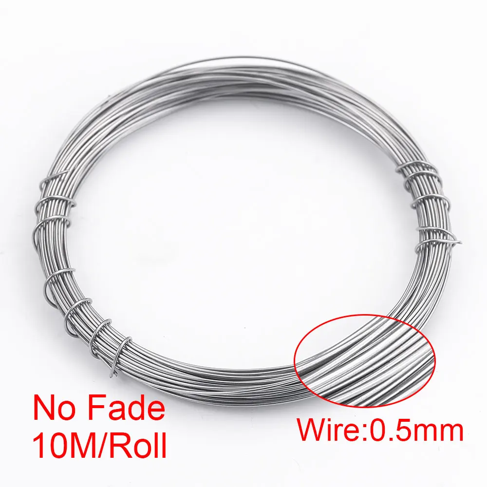 10 m/Rolle Edelstahl-Volldraht für DIY-Perlendraht, Halskette, Armband, Ohrringe, Schmuckherstellung, kein Rosten, Großhandel