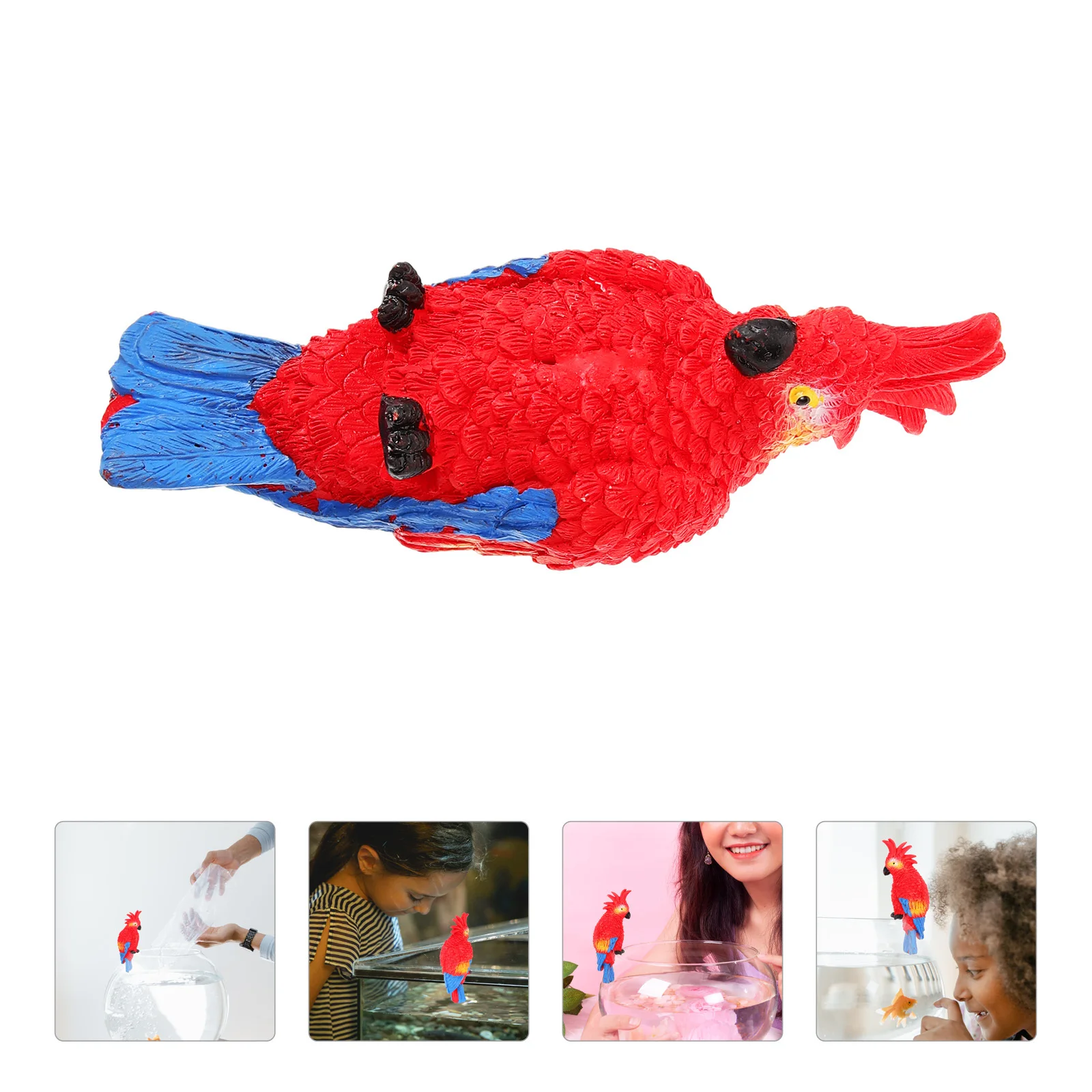 

Cute Parrot Aquarium Ornaments Mini Parrot Stable Not Easy to Break Home Office Garden Landscape Decor Aquarium Decoration